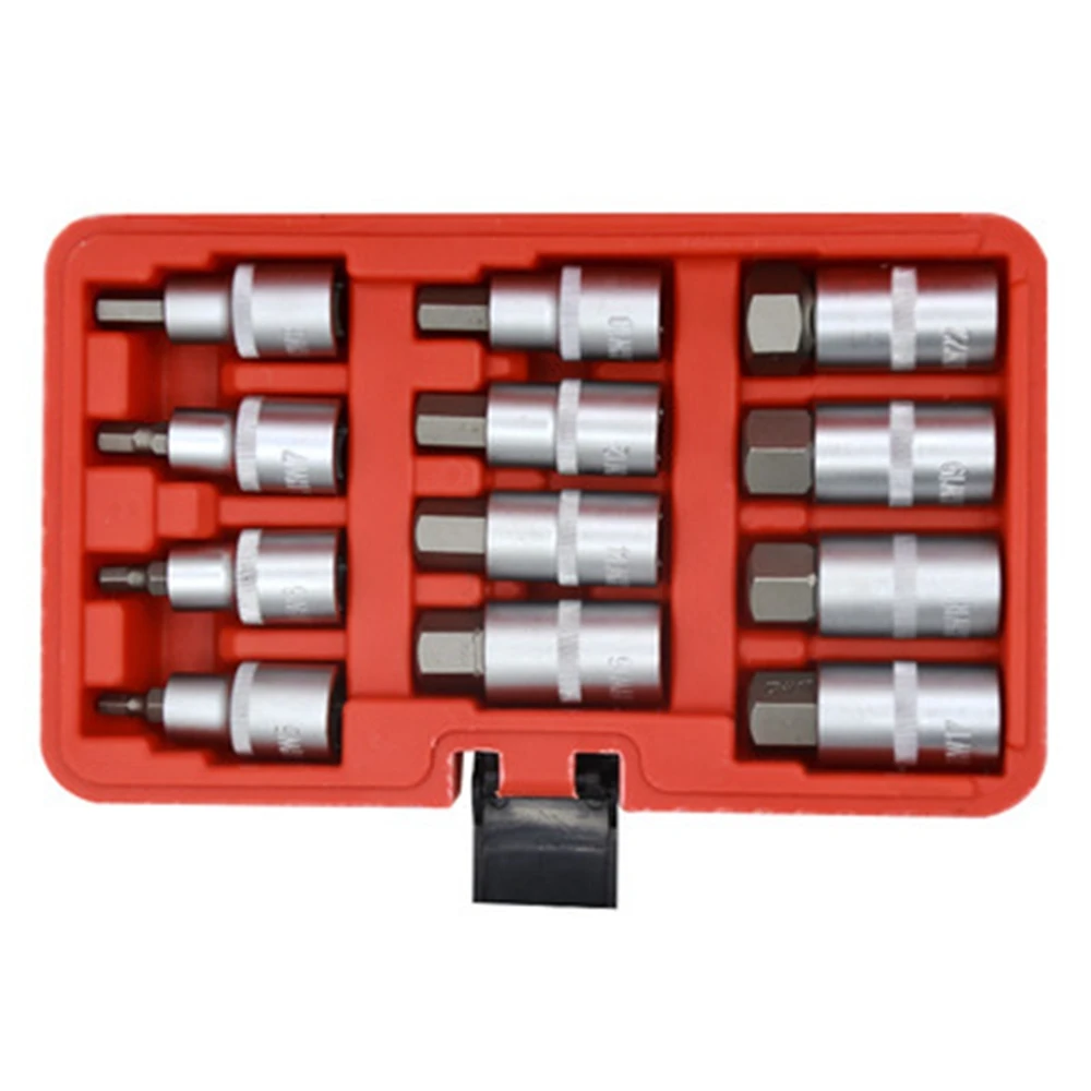 12 Stuks 1/2 Inch Drive Impact Hex Bit Socket Set H5 H6 H7 H8 H12 H14 H16 H17 H18 H19 H22 Hex Sleutel Sockets Set Hand