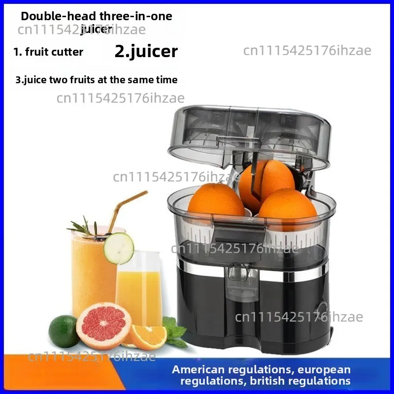 Dual Head Automatic Citrus Juicer Machine, Electric Lemon Orange Press with Pulp Separation for Home Kitchen Use