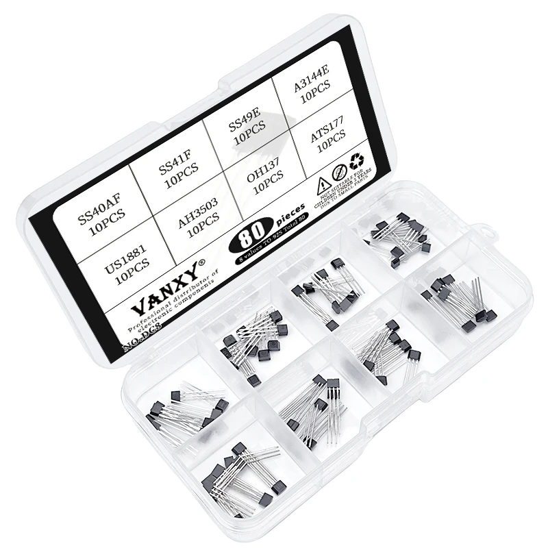 8 values kit SS40AF SS41F SS49E 40AF 41F 49E OH41F Hall sensor SS40 SS41 SS49 A3144E 3144E U18 US1881 AH3503 OH137 ATS177 TO-92