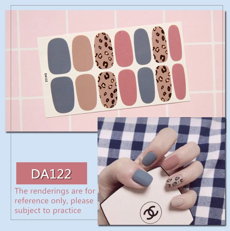 Adesivos adesivos de unhas para decorações Nail Art, cobertura completa Wraps, ferramentas de manicure, sem cozimento, moda