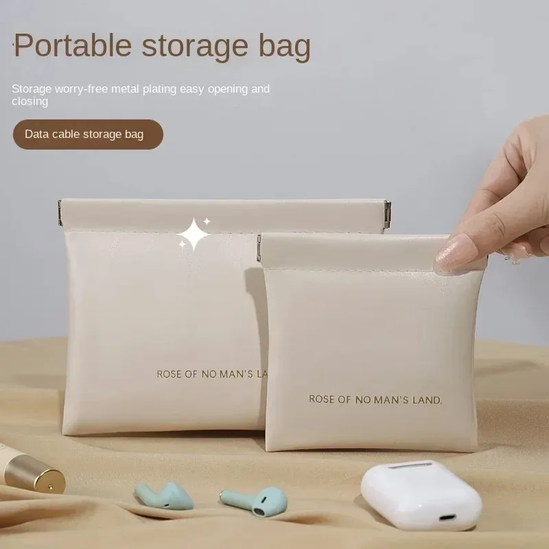 

2025 Closed Bullet Bag Mini PU Earphone Storage Bags Candy colored Coin Bag Zero Wallet Lipstick Storage Bags