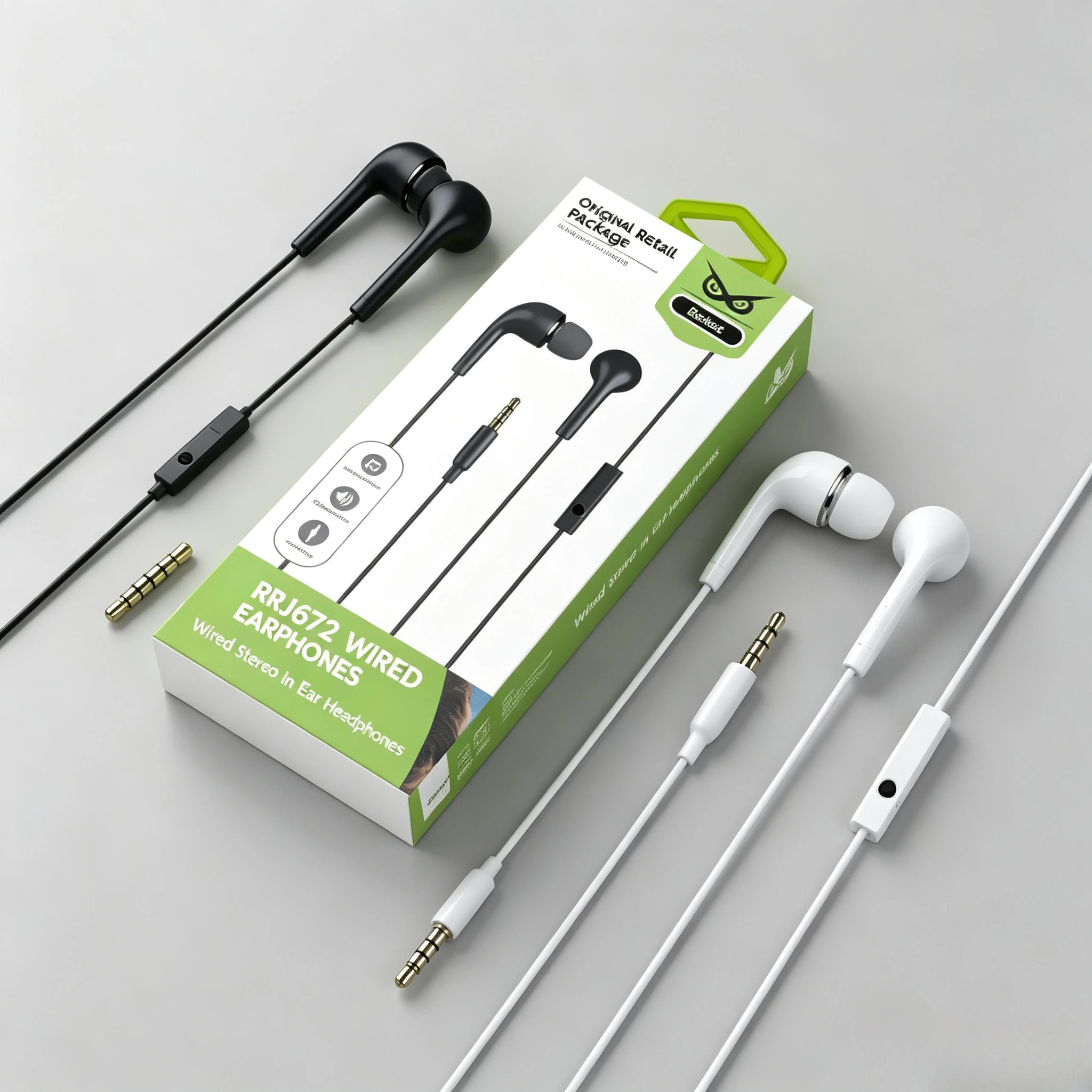 Auriculares Intrauditivos con Cable de 3.5mm AUX, Auriculares Estéreo con Micrófono Incorporado, Sonido Claro, Ajuste Cómodo para Smartphone, MP3, Laptop, Tablet
