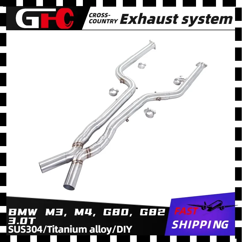 

GFC High Performance Catless Mid Pipe Exhaust System | Fit 2021-2024 BMW M3 G80 M4 G82 3.0T Models - Max Flow Racing Exhaust