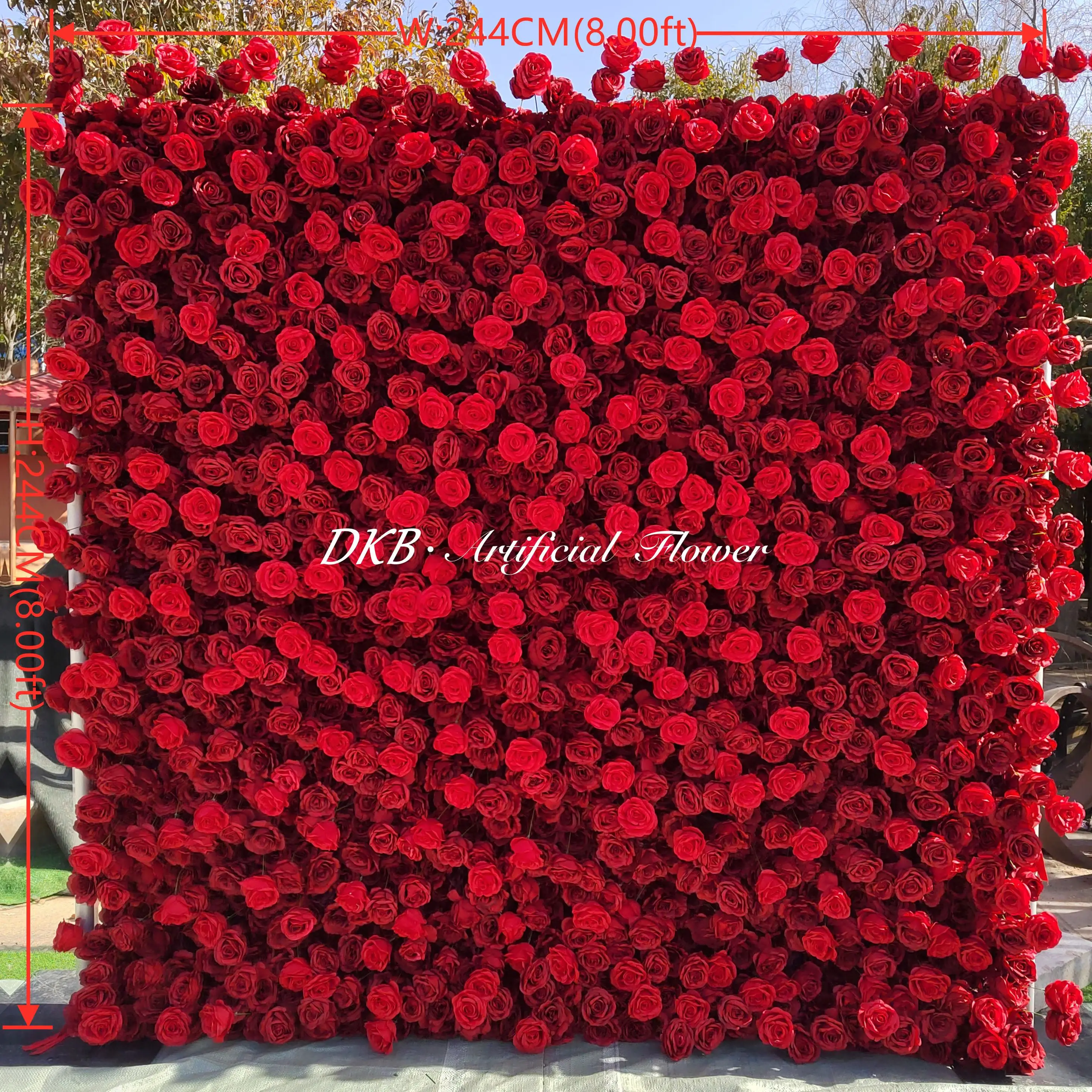 

Factory Price Artificial Rose Flower Wall Elegant Wedding & Event Decoration with Artificial Silk Blooms Decoration