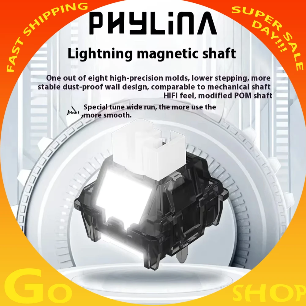 

PHYLINA Flash Thunder Rapid Trigger Магнитный переключатель с эффектом Холла Поддержка клавиатуры 0,003 мм Точность с RGB-подсветкой PC Gamer