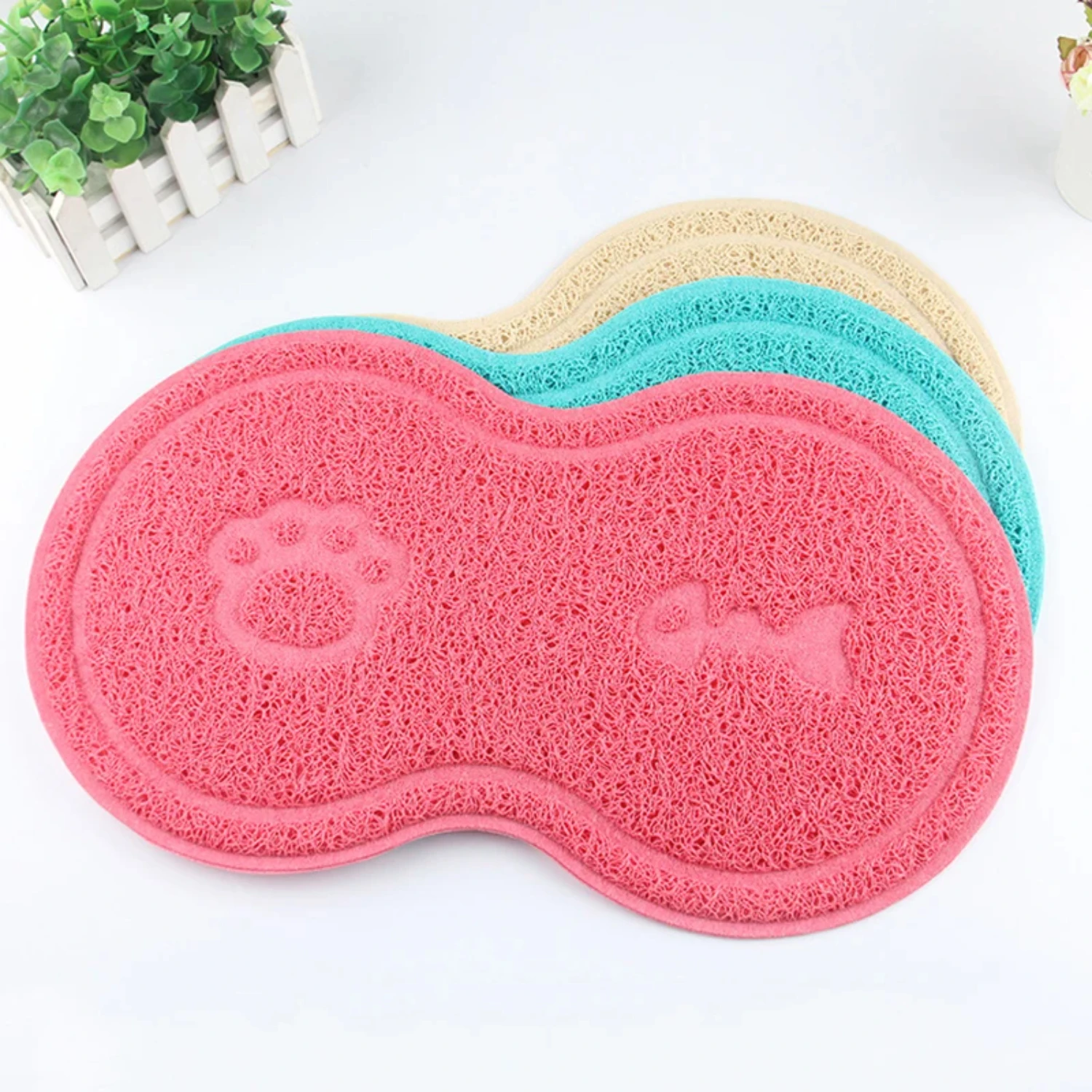 New Non-Slip Cute Cat and Dog Pet Mat, Soft Foot Mat for Cute Cat Litter, Bowl Food Feed Mat Pad Placement, Pet Accessories