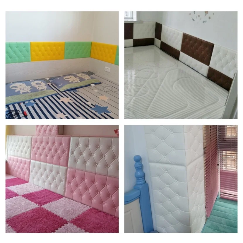 ثلاثية الأبعاد ملصقات جدار ذاتية الصنع خلفية ذاتية اللصق رشاقته حصير المضادة للتصادم جدار حصيرة وسادة غرفة نوم الاطفال غرفة المعيشة مقاوم للماء #5