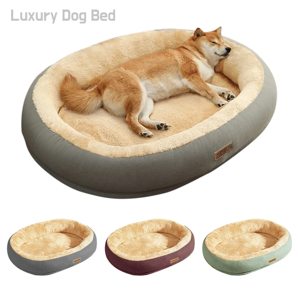 Luxury Dog Bed Fluffy Deep Sleep Bed for Dog Soft High Rebound Not Easy To Deform Washable Pet Cat Winter House Dogs Accessories