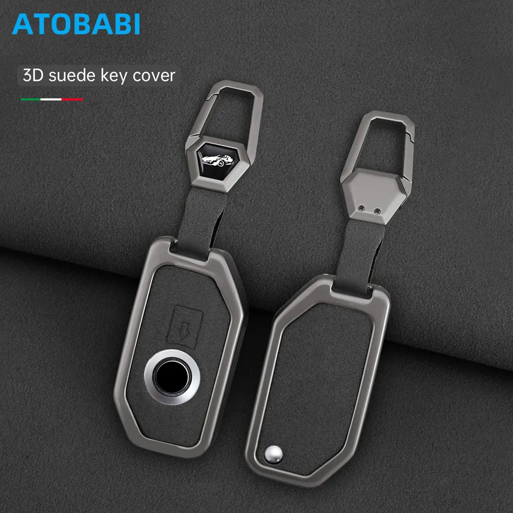 Zinc Alloy With Suede Flocked Texture Leather Car Key Case Cover Bag For BMW Motorcycle K1600 F750GS R1600 R1200GS R1250GS C400X