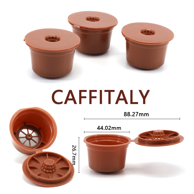 3PCSHigh Quality Reusable Coffee Filter Capsules for Caffitaly Refillable Plastic Coffee Pods Fit for Caffitaly Refill Capsule