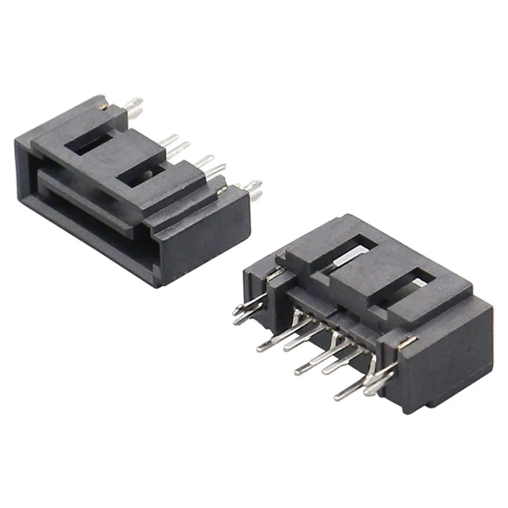 

10Pcs SATA 7Pin Female Type A Needle SATA 7P Double Row Dislocation 180 Degree Connector Hard Disk Interface Socket SATA PCB DIY