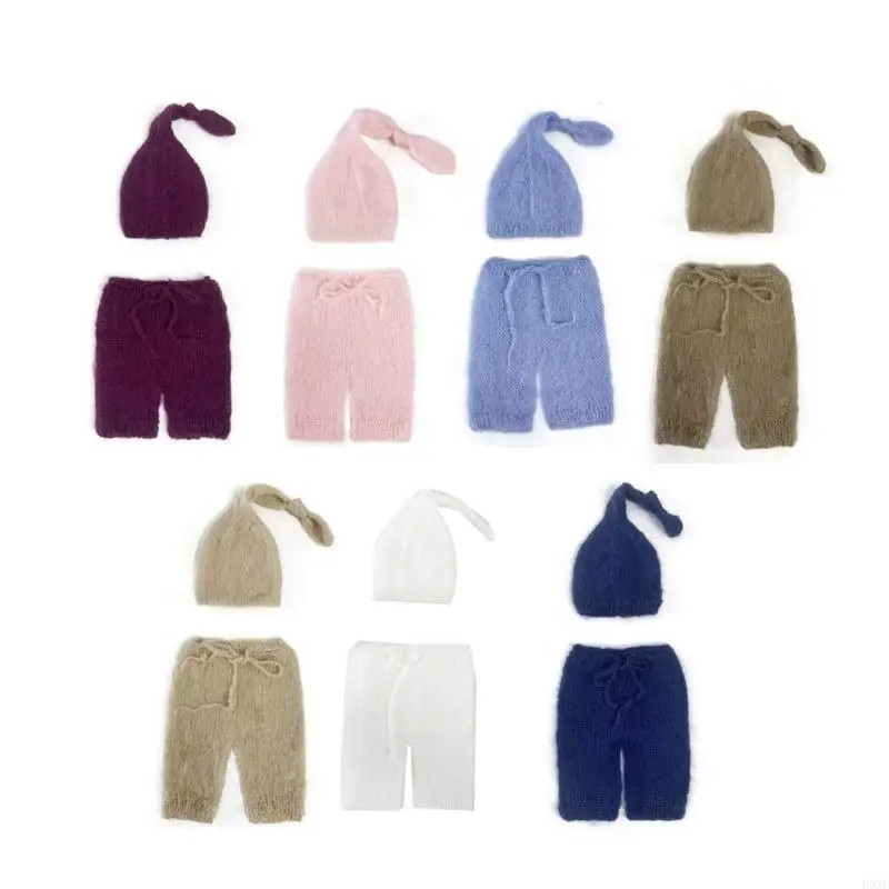 H0XF Infant Photography Props Mohair Romper Soft Photo Suit Photoshooting Props Clothes Newborns Shower Gift