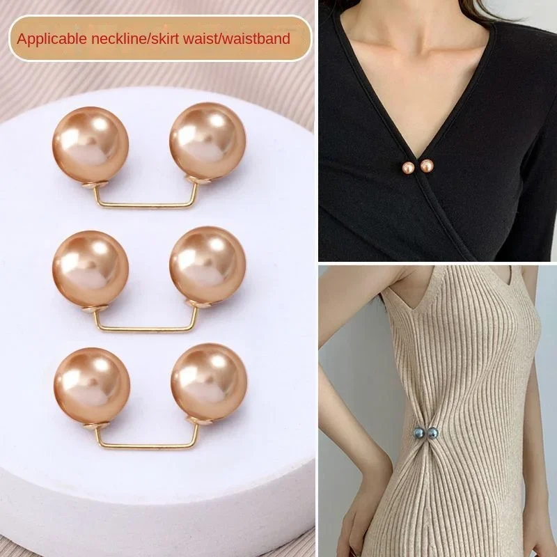 Broche en Alliage de Structure pour Serrer la Taille, réinitialisation avec Perle Artificielle, lèvent Réglables, Accessoires pour Vêtements, 3 Pièces, Offre Spéciale