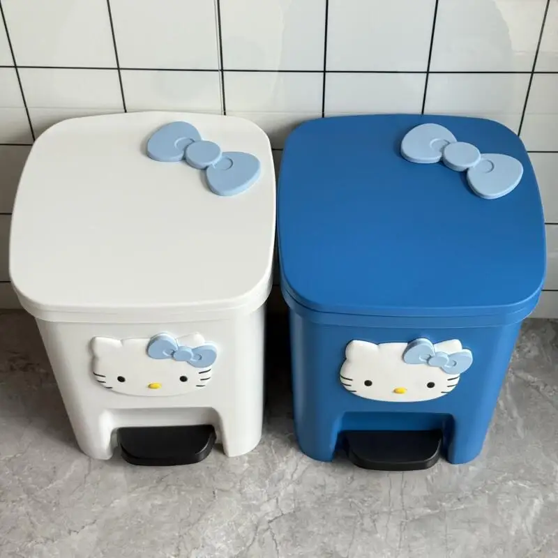 Sanrios Hello Kitty's Mülleimer, gut aussehend, Cartoon-Fuß-Stepping-Stil, Haushalt, allgemeine Kreativität, multifunktionales Badezimmer