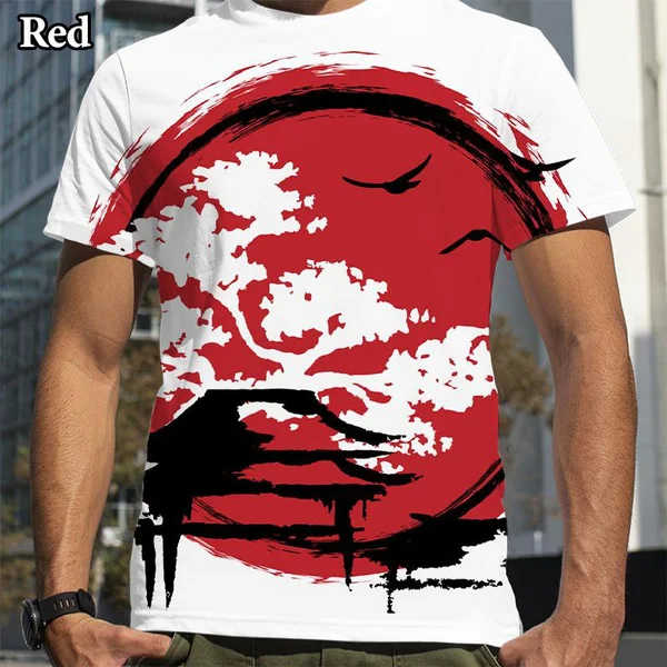 Ink Painting 3d Printing T-shirt New Art Design Fashion Casual Short-sleeved T-shirt