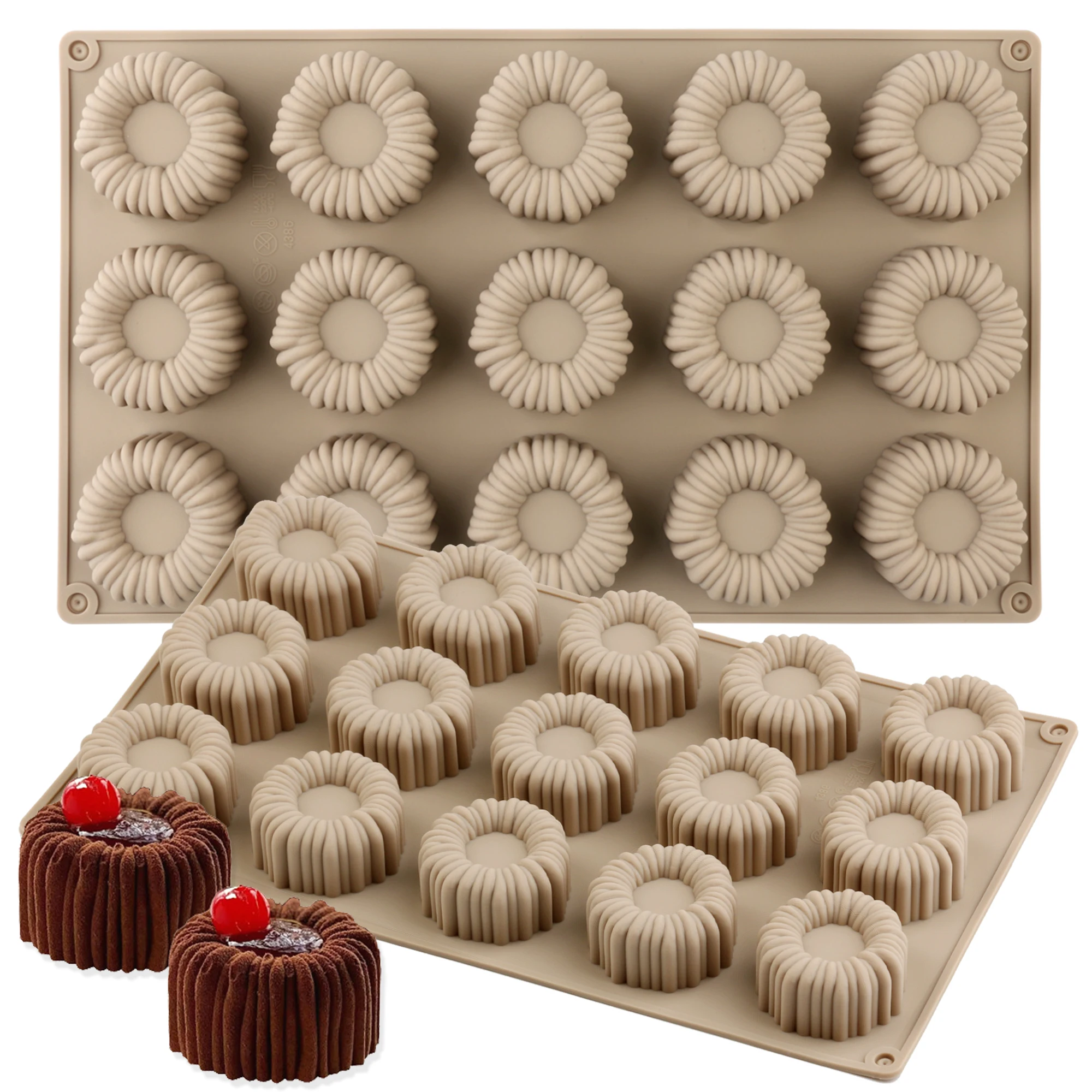 1pcs Silicone Mousse Mold, Thick Circular Multi-Layer Mousse Dessert Silicone Mold for Baking, Cakes, Candies, Puddings, Mousse