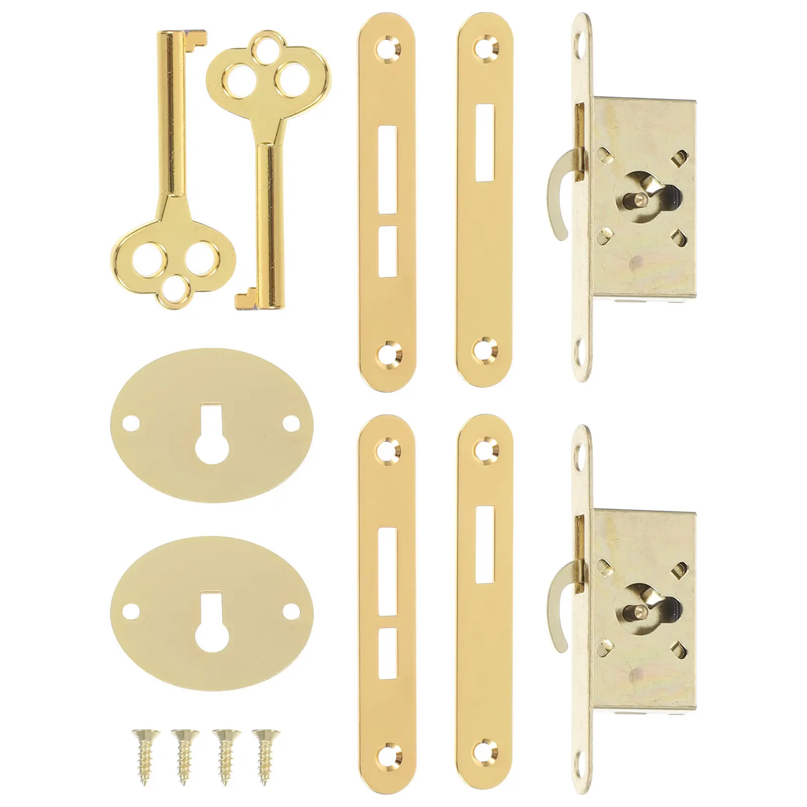 

2Sets Creative Vintage Cabinet Locks for Wooden Jewelry Boxes Decorative Mini Padlock Latch with Keys Wooden Box Lock