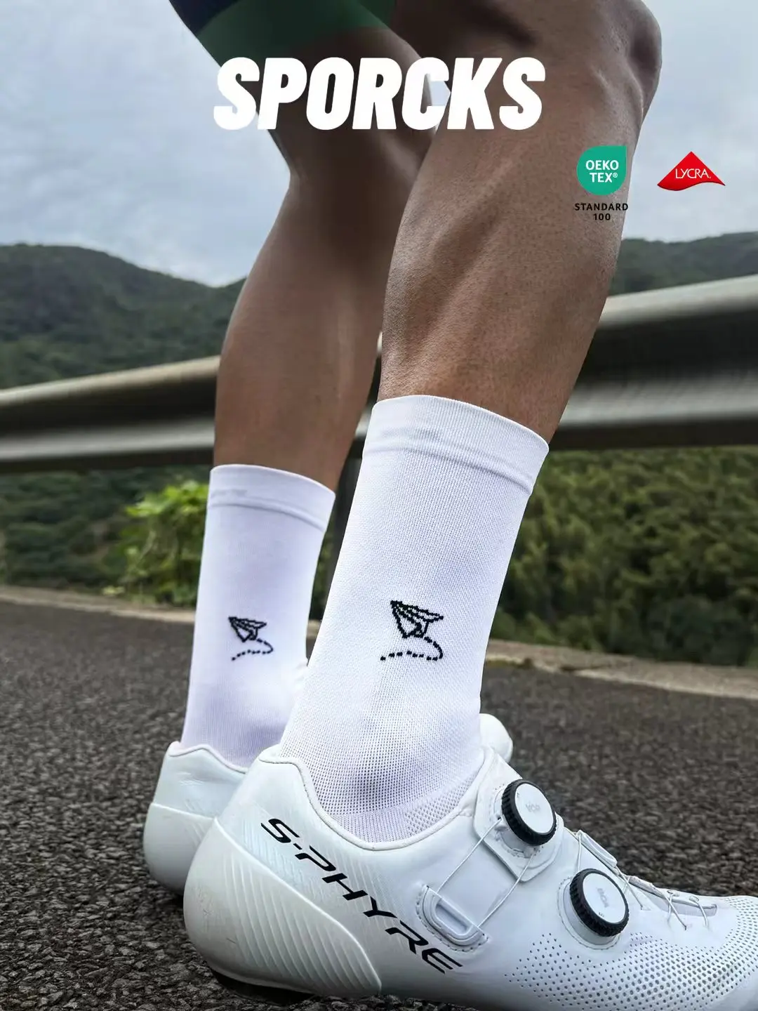 

Велосипедные носки Sporcks с бумажным рисунком самолета, весенне-летние мужские и женские шоссейные велосипедные спортивные модные дышащие высокоэластичные износостойкие носки до середины икры