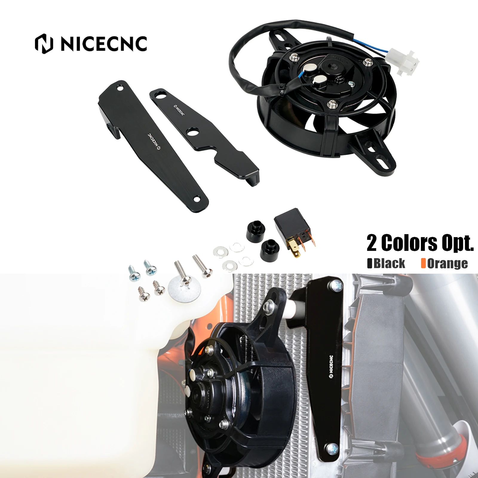 For GasGas EC 300 2021-2023 EC 250 ECF 350 MC250F EX 300 EXF 350 450 12V Electric Radiator Cooling Fan Bracket For KTM EXC 300