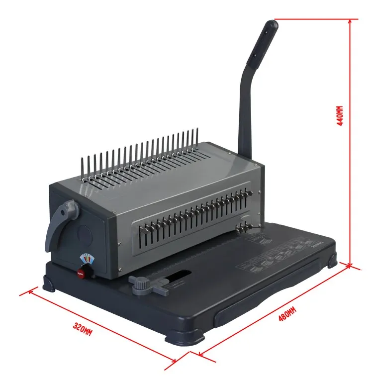 WD-2088C A4/300mm 21 Holes Manual Book Comb Binding Machine