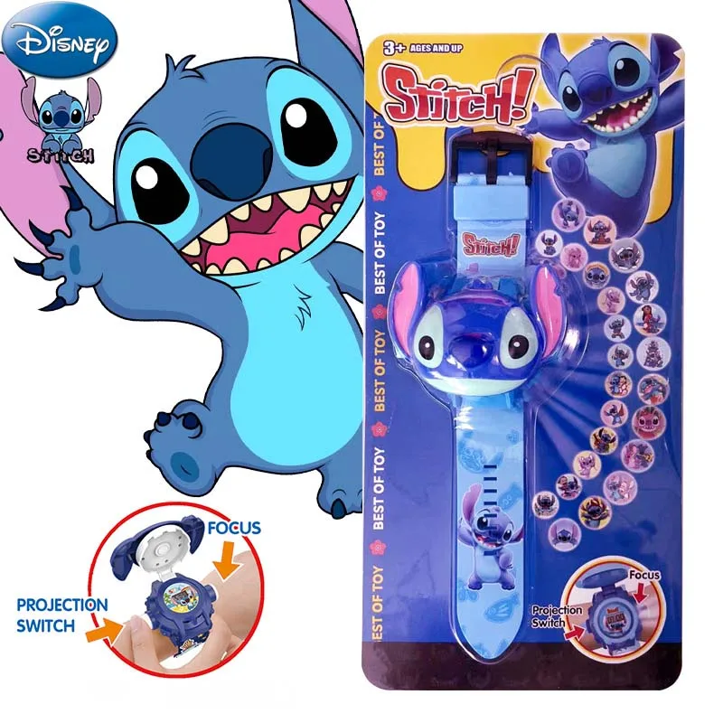 Disney Accessories Stitch Watch Lilo&stitch Watches Electronic Projection Clock Led Anime Figures Toy Children Christmas Gift