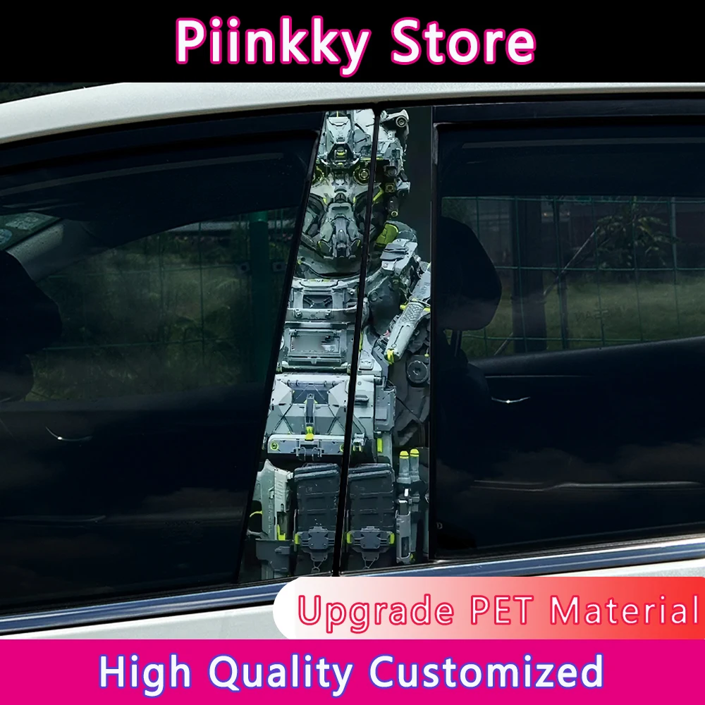 

1/2pcs Samurai Cat Dog Beauty Anime Car Stickers DIY Car B-pillar Cover Scratches Waterproof Durable Decoration Auto PET Decals