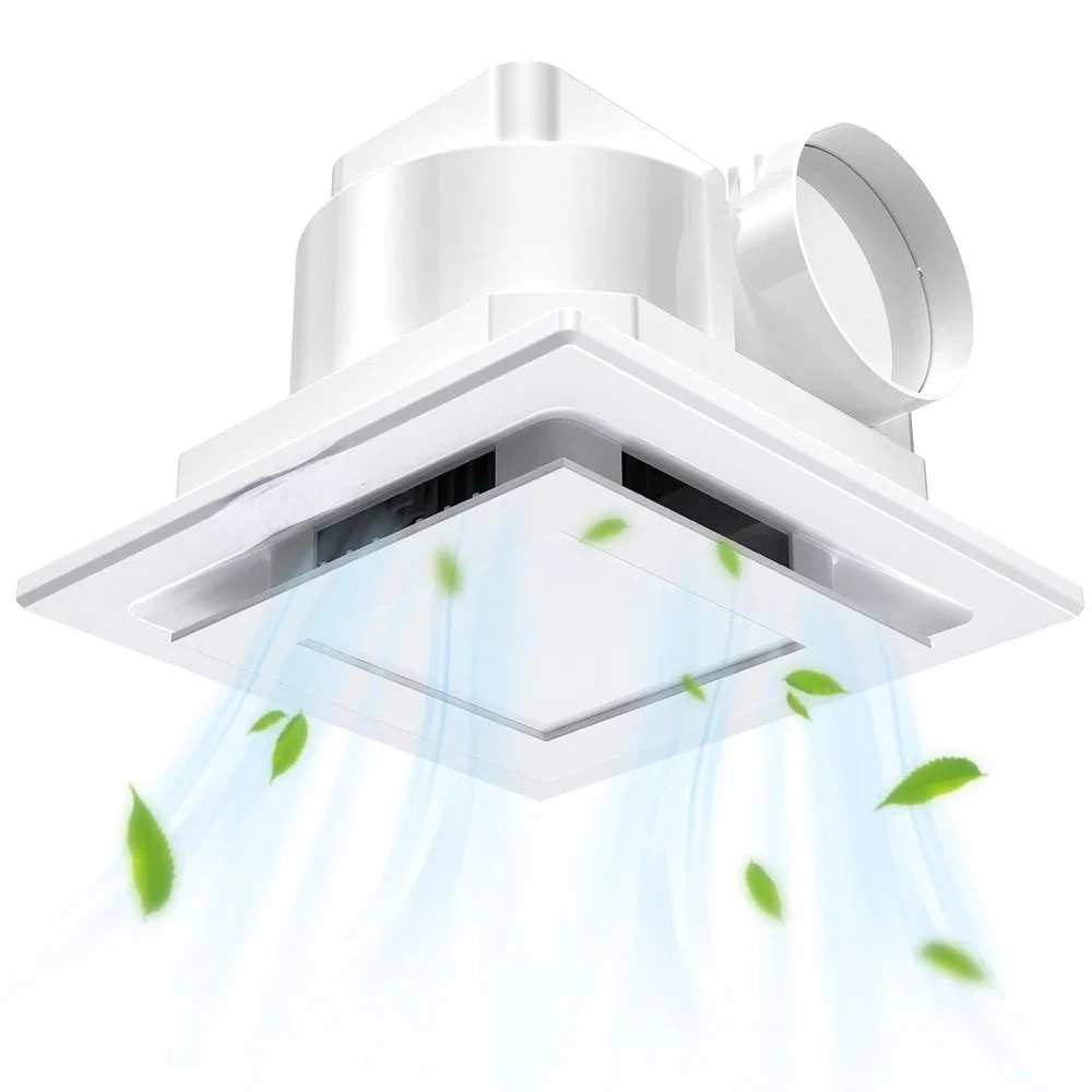 Bathroom Exhaust Fan with Light, 12W Bathroom Fan with LED Light Combo, 120 CFM 1.0 Sones Quiet Bathroom Vent Fan