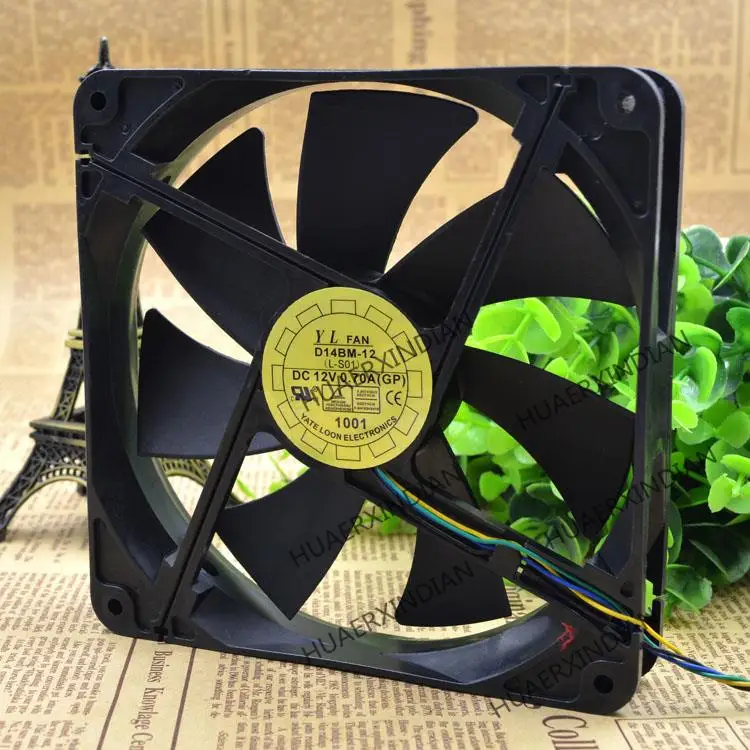 New 14CM/14025 12V0.70AD14Bm-12 PWM Cooling Fan Assembly Kit