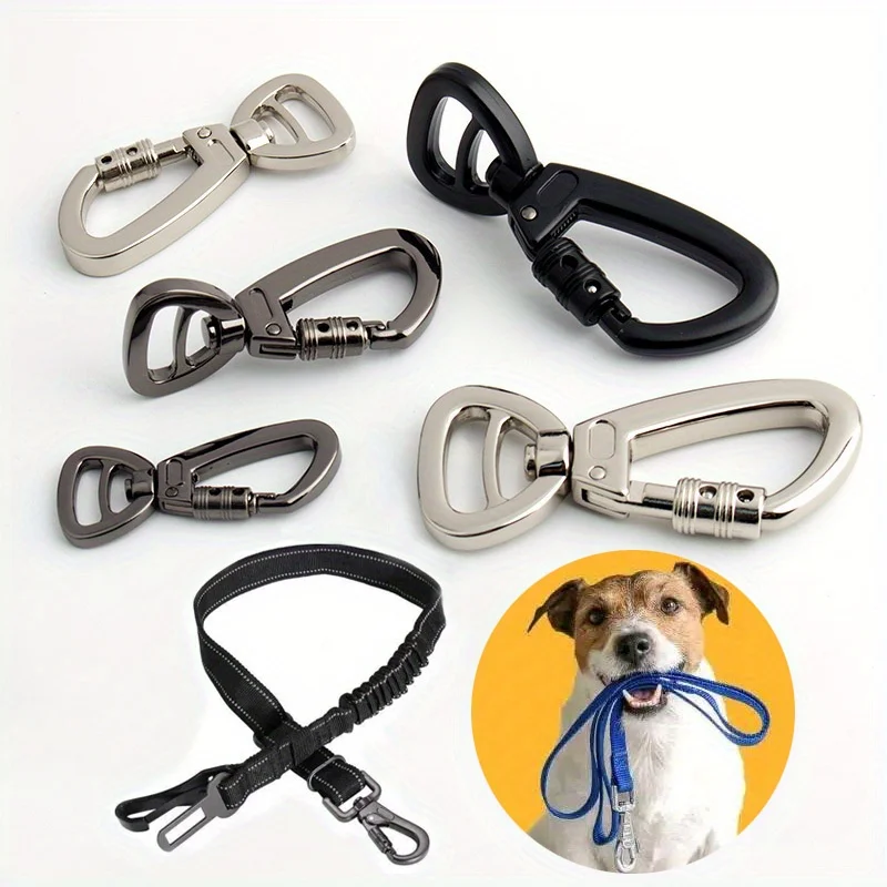 2PCS 360-degree rotatable pet leash DIY strong pull dog buckle outdoor rock climbing safety quick-hang spring hook