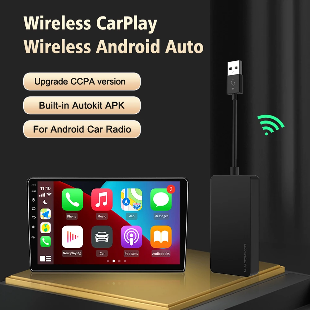 

USB Wired Wireless CarPlay Dongle Wired/Wireless Android Auto Adapter Mirrorlink Bluetooth Auto Connect For Android Car Stereo