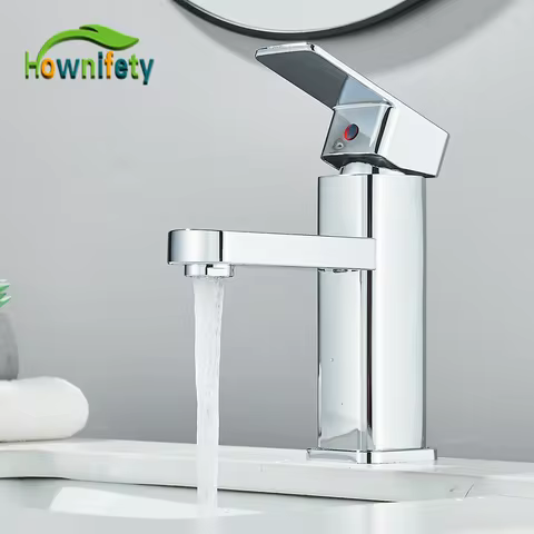 Chrome Single Handle Cold Hot Water Mixer Basin Faucet Sink Tap Deck Mount Single Hole Bathroom Washing Tap