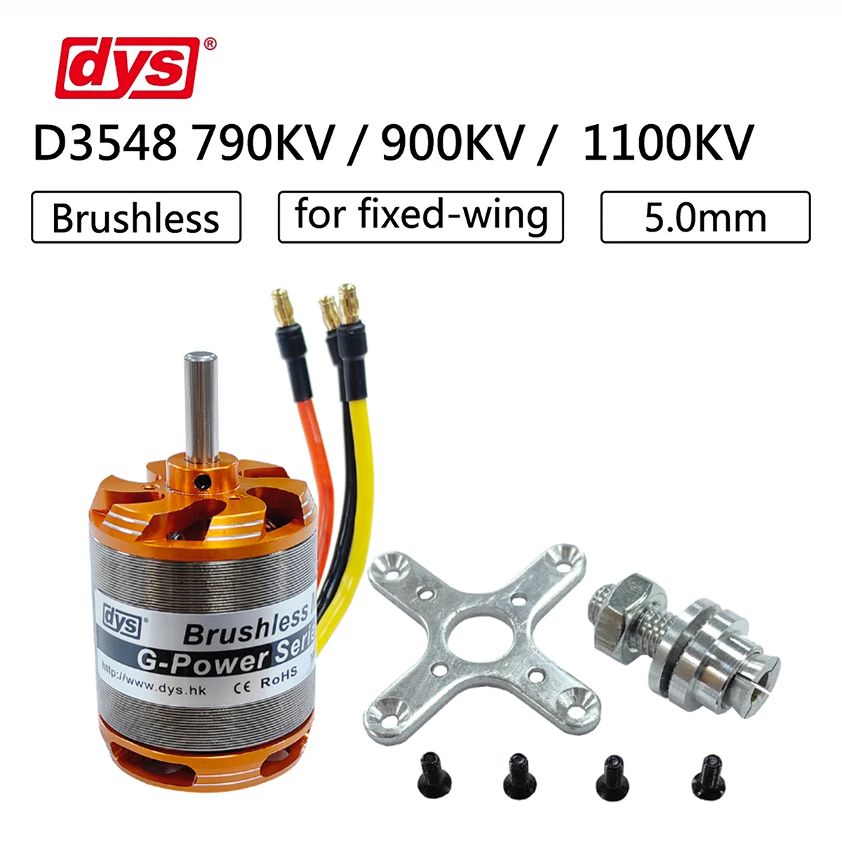 

DYS D3548 790KV 900KV 1100KV Brushless Outrunner Motor 2-5S For Multi-copter/Fixed-wing Aircraft/Helicopters