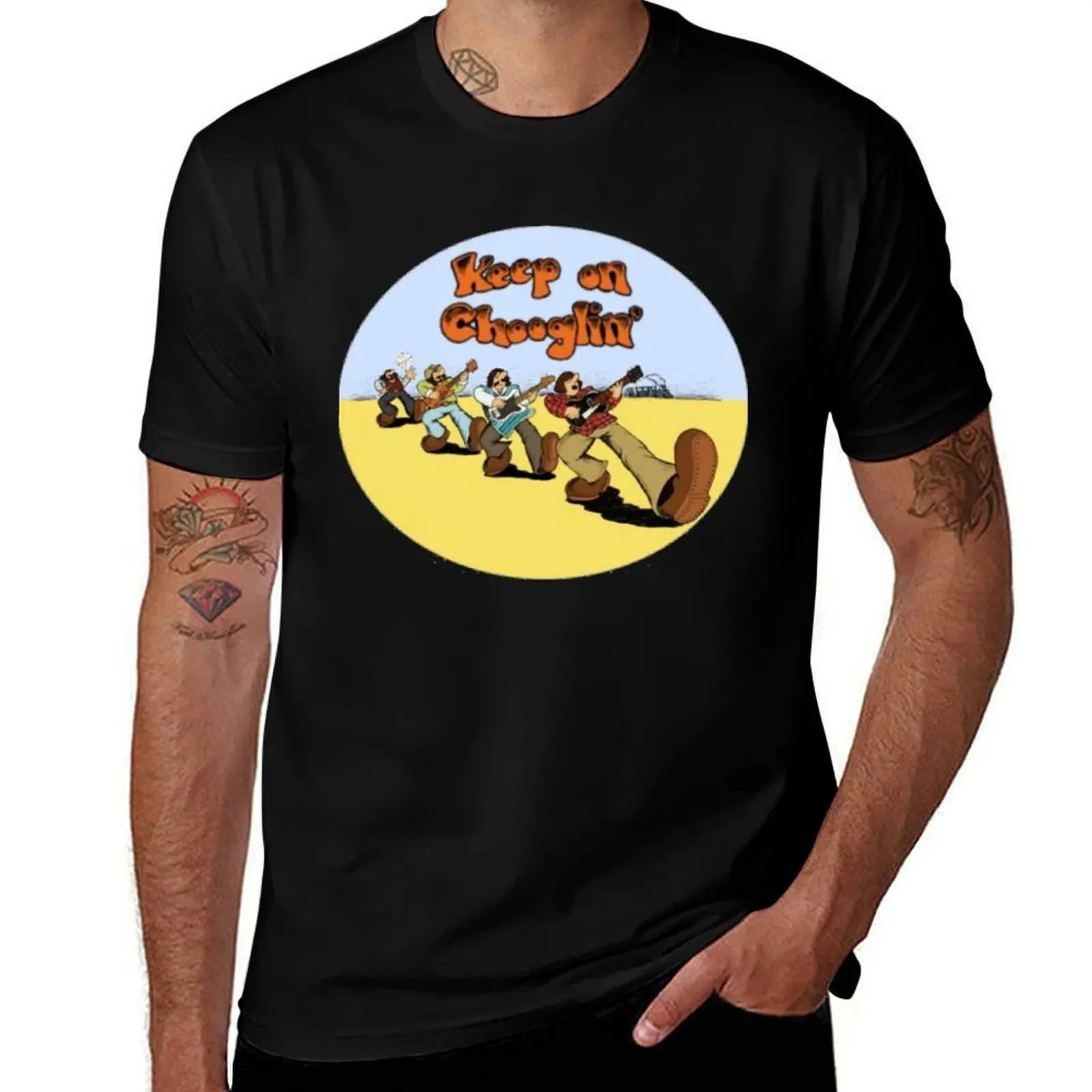 

Футболка Keep on Chooglin_, мужская футболка из плотного хлопка, мужская футболка, летние хлопковые футболки, футболка высокого качества
