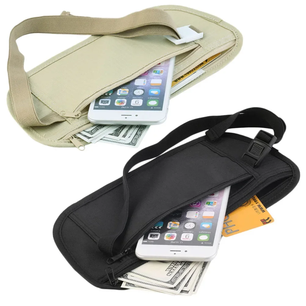 

2PCS Invisible Travel Waist Packs Waist Pouch for Passport Money Belt Bag Hidden Security Wallet Casual Bag For Men Women