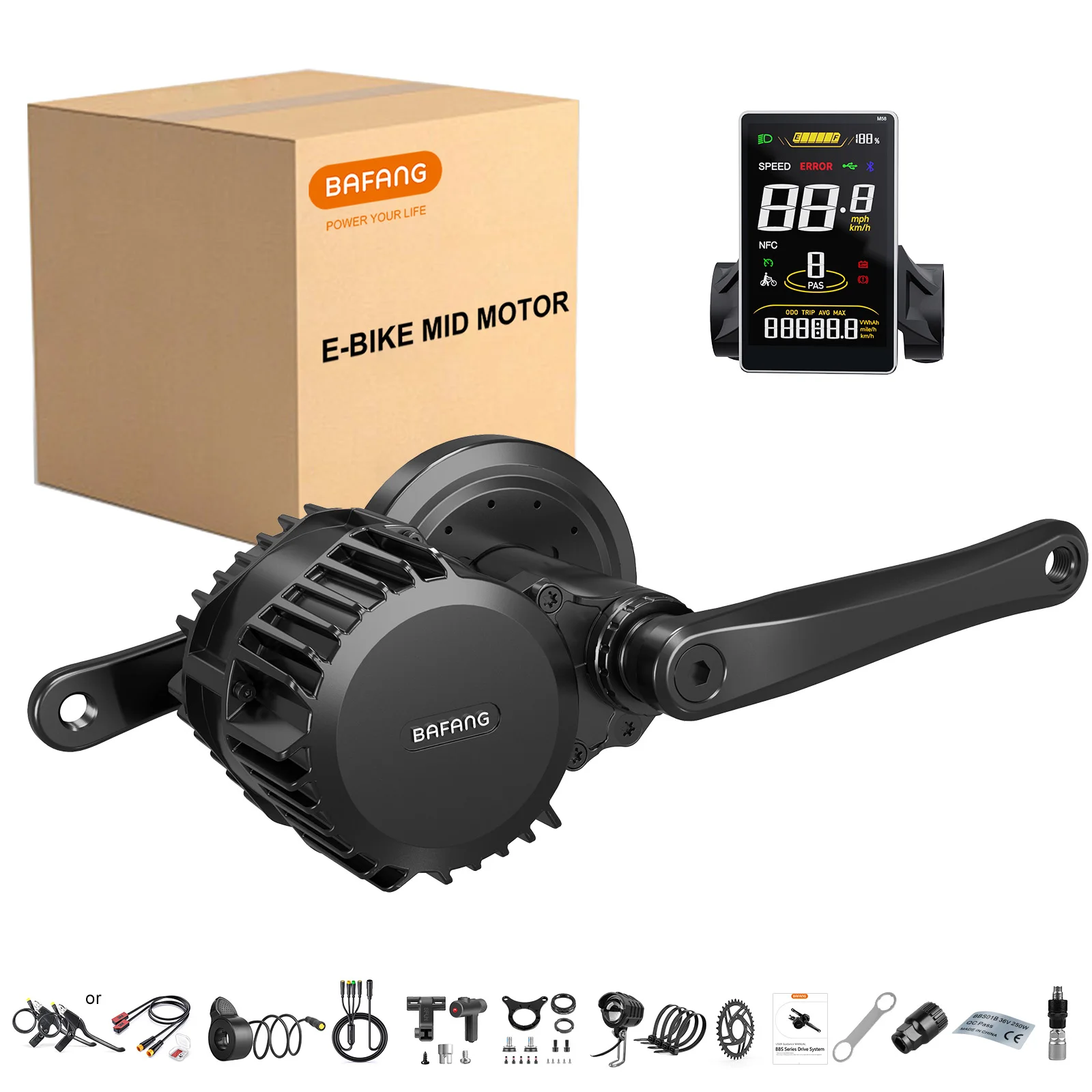 BAFANG Mid Drive Motor BBSHD BBS02B BBS01B 1000W 750W 500W 250W 350W Ebike Conversion Kit For Bicycle Engine Electric Bike Kits