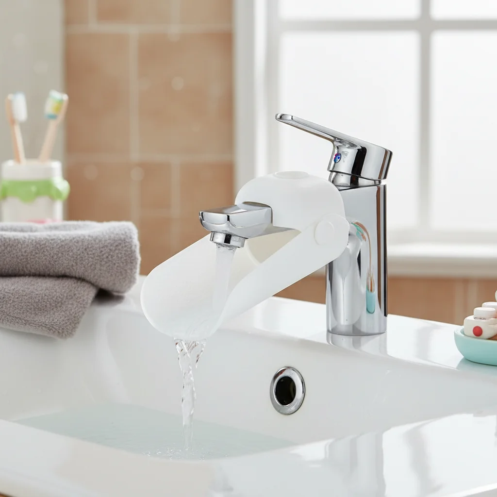 Faucet Extender Flexible TPE Water Flow Adapter Anti-Slip Sink Extension for Kids Bathroom Kitchen Handwashing Tool Durable