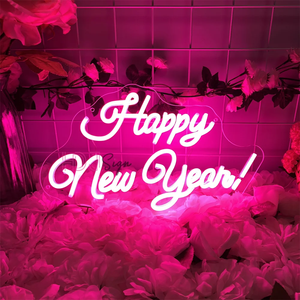 2026 سنة جديدة سعيدة النيون علامات غرفة المنزل حفلة وحدة إضاءة LED جداريّة ديكور عيد الميلاد أضواء النيون السنة الجديدة الديكور تخصيص الهدايا