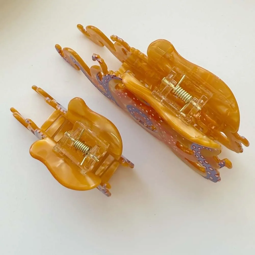 

Sweet Acetic Acid Hair Claw Bead Acrylic Oyster Shark Clip Korean Style Seaside Vacation Headwear Squid Hair Claw Women