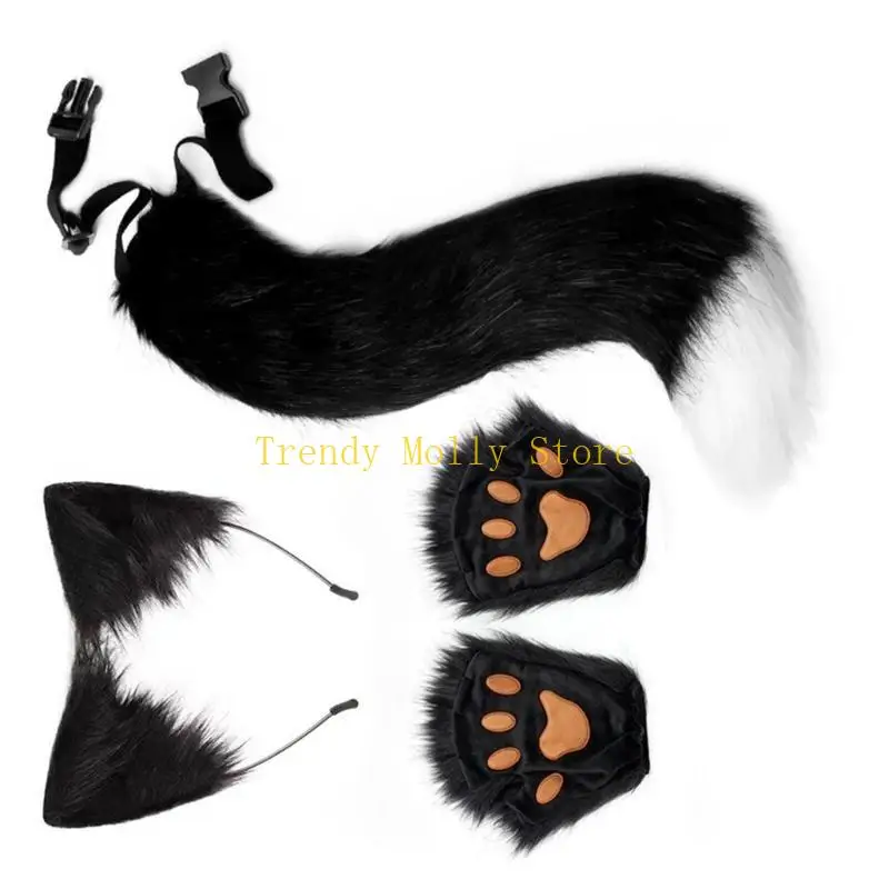 Guantes juego rol sintético no alérgicos N5KB, Plan agarre animal realista, para disfraces