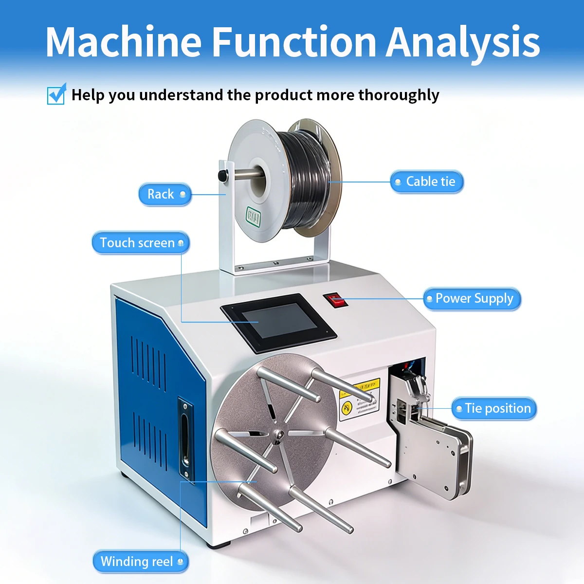 Semi-Automatic Twist Tie Machine Wire Binding Strapping Machine for Cable Copper Wire Bundling Industrial Use