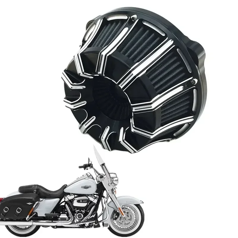 for Harley Touring 2017 - up Road King 2017 - up Softail 2018 - up Air Cleaner Intake Motorcycle Filter Cnc Cut Kit Black