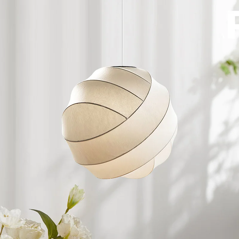 

Lustre Led de Seda Nórdico Wabi Sabi Sala de jantar quarto decoração de casa luminária pendente moderno minimalista luminária s