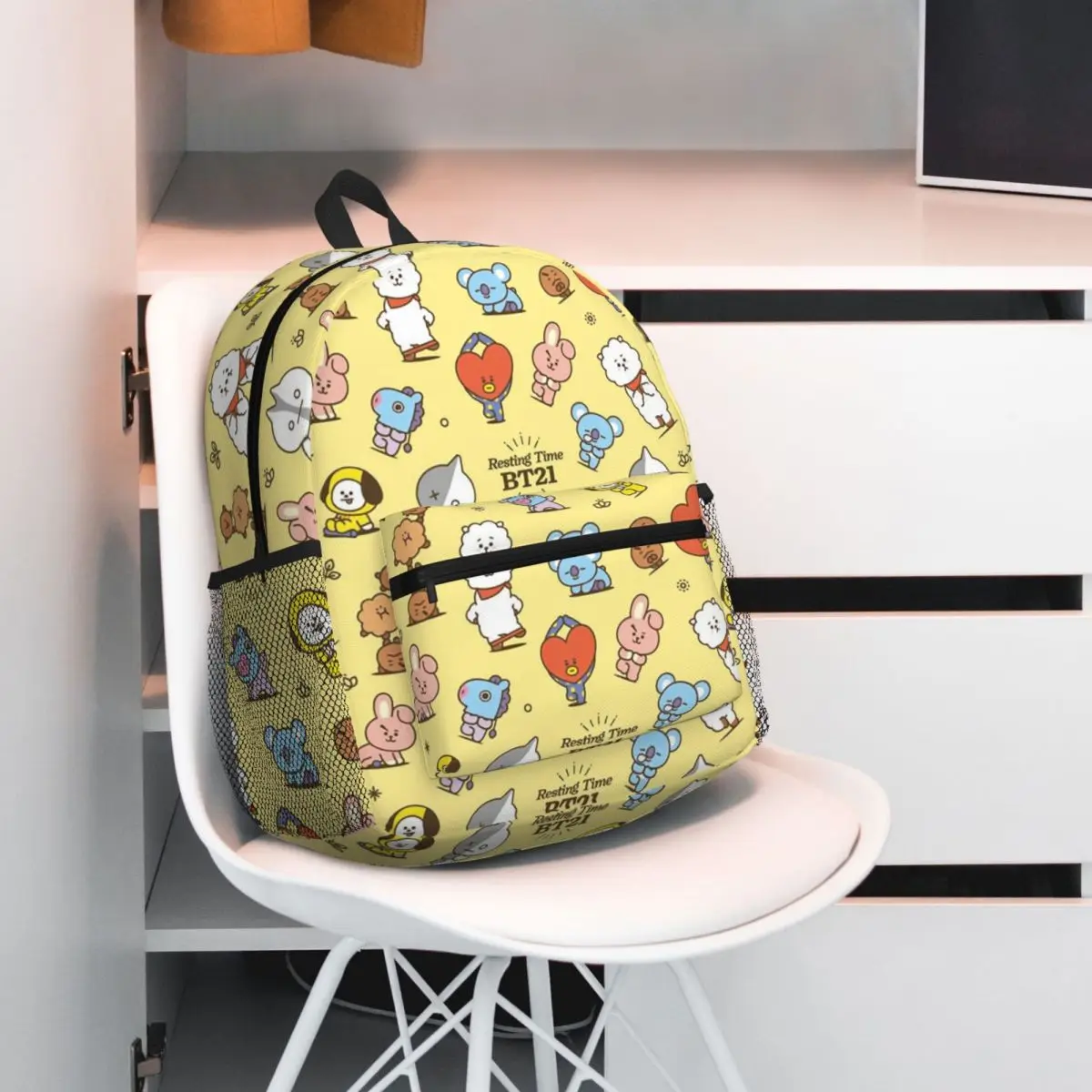 

Cute Cartoon BT21 Student Backpack School Bag Hiking Travel Daypack for Men Women Fashion Bookbag Shoulder Bags