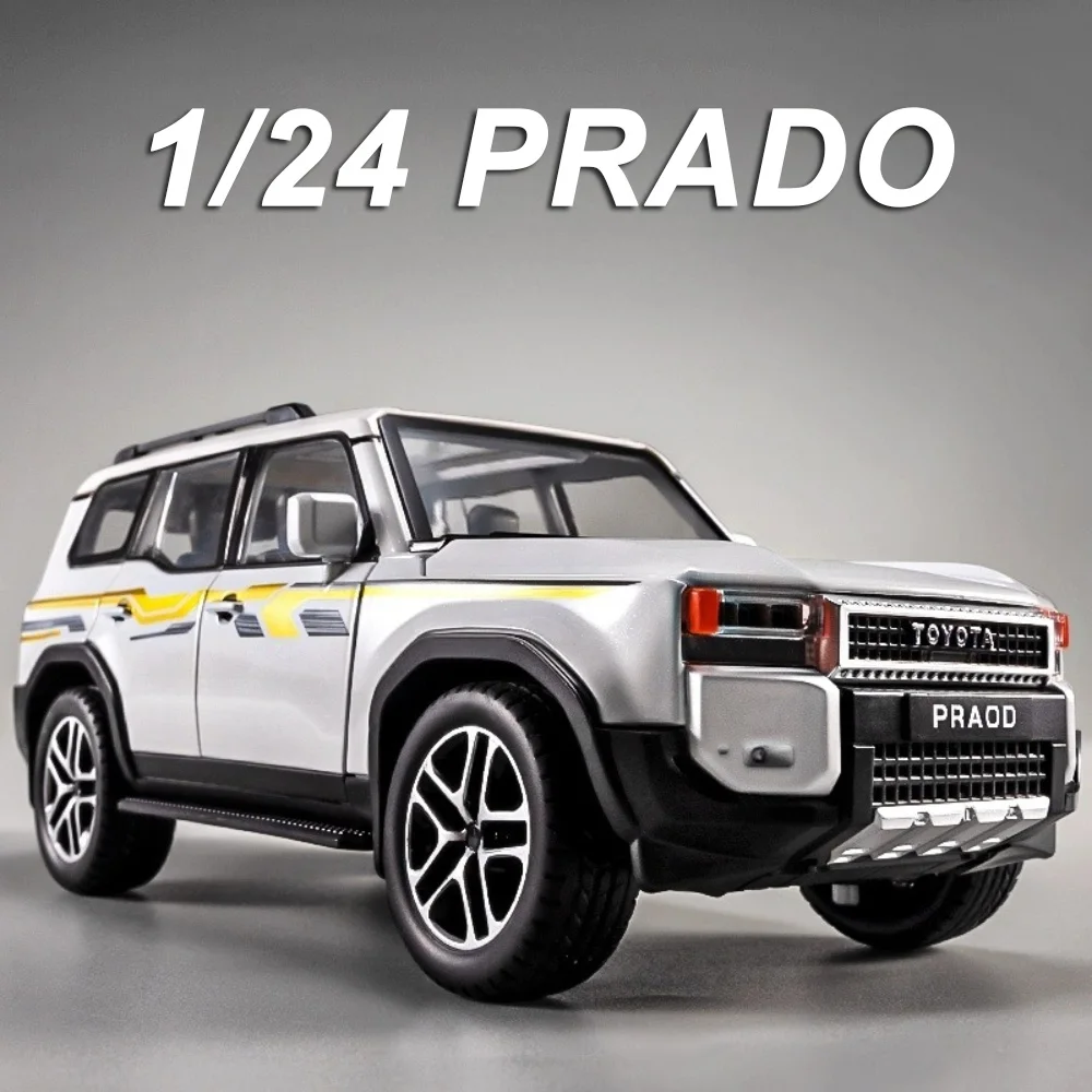 1:24 Prado LC250 LC80 Legierung Modell Spielzeug Druckguss Metall Miniatur Auto Türen Geöffnet Sound Licht Zurückziehen Fahrzeug Jungen Geburtstag Geschenke