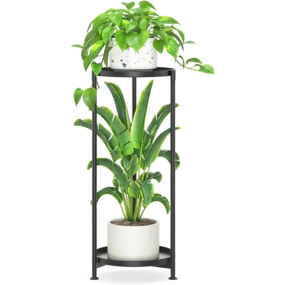 

iDavosic.ly 2 Tier Corner Plant Stand Indoor, Tall Vertical Metal Flower Heavy Duty Pot Holder Shelf Outdoor for Patio Porch Liv