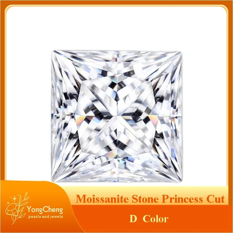 

Moissanite Loose Stone D Color Princess Cut VVS1 Gemstone Synthetic Lab Created Diamond Jewelry with GRA Certificate