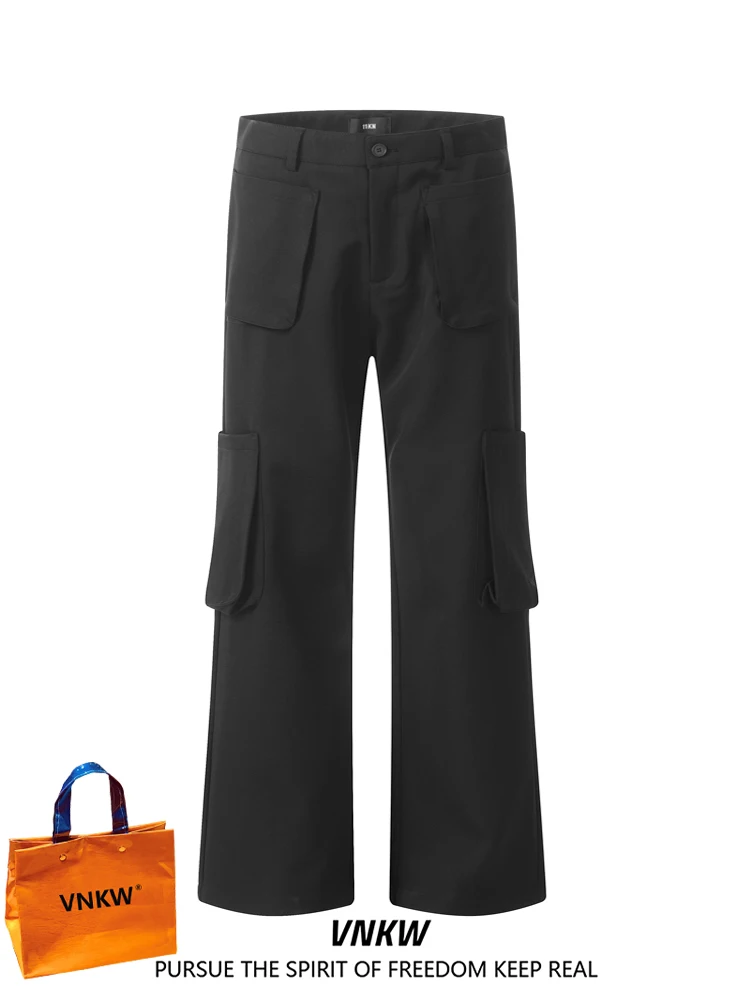 

Мужские свободные брюки-карго Bla с широкими штанинами, осенне-зимние повседневные длинные брюки, универсальные прямые свободные брюки для пар