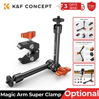 K & F Concept Kit de súper abrazadera de brazo mágico con tornillo de rosca de 1/4 ""y 3/8"" brazo de fricción articulado soporte de abrazadera de zapata fría para Monitor