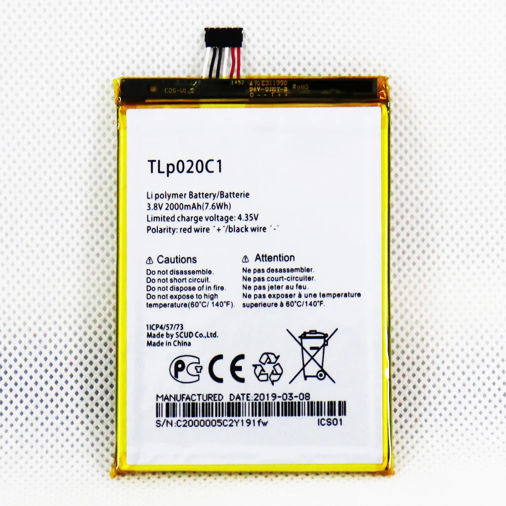 Mobile battery for Alcatel TLp029A2-S / TLp020C1 /TLp024C1 / TLp038D1 / TLp038D7 /TLP040K7 / TLp043E1