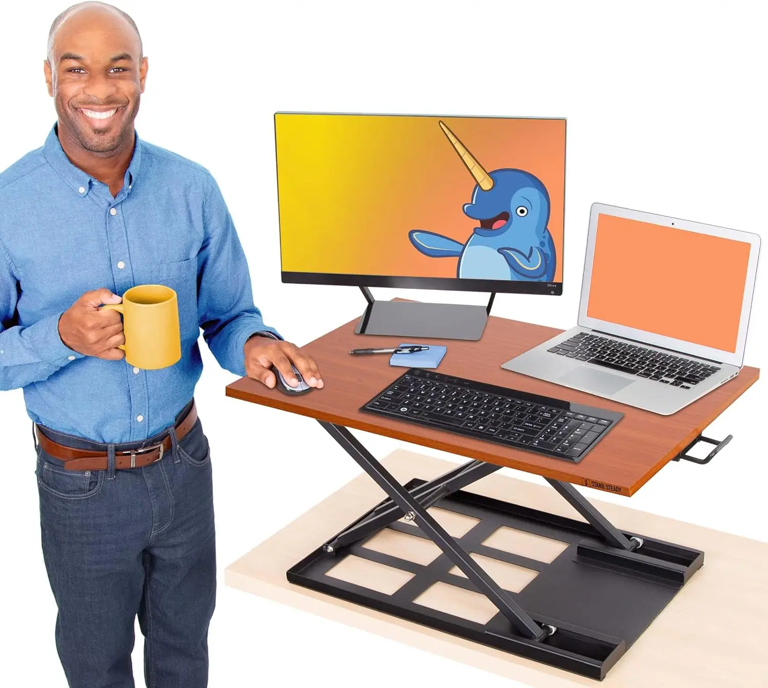 

Stand Steady X-Elite Pro, Ergonomic Adjustable Height Standing Desk Converter for Hom